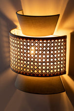 Bamboo Wall lamp for Living Room | Rattan Pendant light |Cane Webbing Wall Lamps-Amber - Luxury Rattan Handicrafts Lighting > Wall Lamps & Sconce