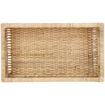 Luxury Rattan Handicrafts Handmade Bamboo Wicker Storage Organizer Basket for Cloth, Toiletry, Bathroom (16 x 9 x 4.5, Beige,Rattan,Pack of 1) -