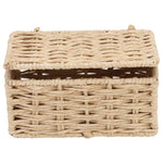 Luxury Rattan Handicrafts wicker water hyacinth kauna grass bamboo cane Storage Basket with Lids Rectangular Handwoven Wicker Organizer Baskets D