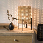 Rattan Table lamp for Living room | Bamboo Bedside table lamp | Cane Table lamp -Addie by Luxury Rattan Handicrafts