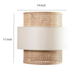 Bamboo Ceiling Light for Living Room 14 Inch - Agata by Luxury Rattan Handicrafts