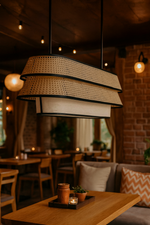 Bamboo Pendant Light for Living Room | Handmade Pendant Light - FLETCHER by Luxury Rattan Handicrafts