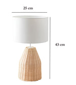 Rattan Table lamp for Living room | Bamboo Bedside table lamp | Cane Table lamp -Asuka by Luxury Rattan Handicrafts