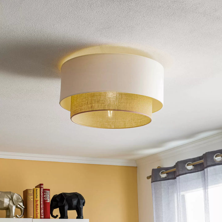 Jute Ceiling Light for Bedroom | Natural Hanging Lamp - Bram