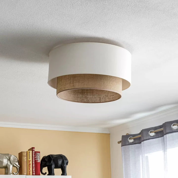 Jute Ceiling Light for Bedroom | Natural Hanging Lamp - Bram