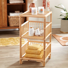 Rattan Bedside Table for Bedroom | Cane Side Table | Bamboo Table - Adah