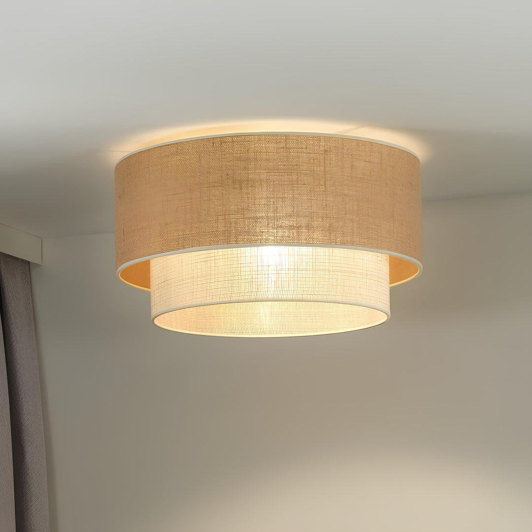 Jute Ceiling Flush Mount Lamp - Rushka
