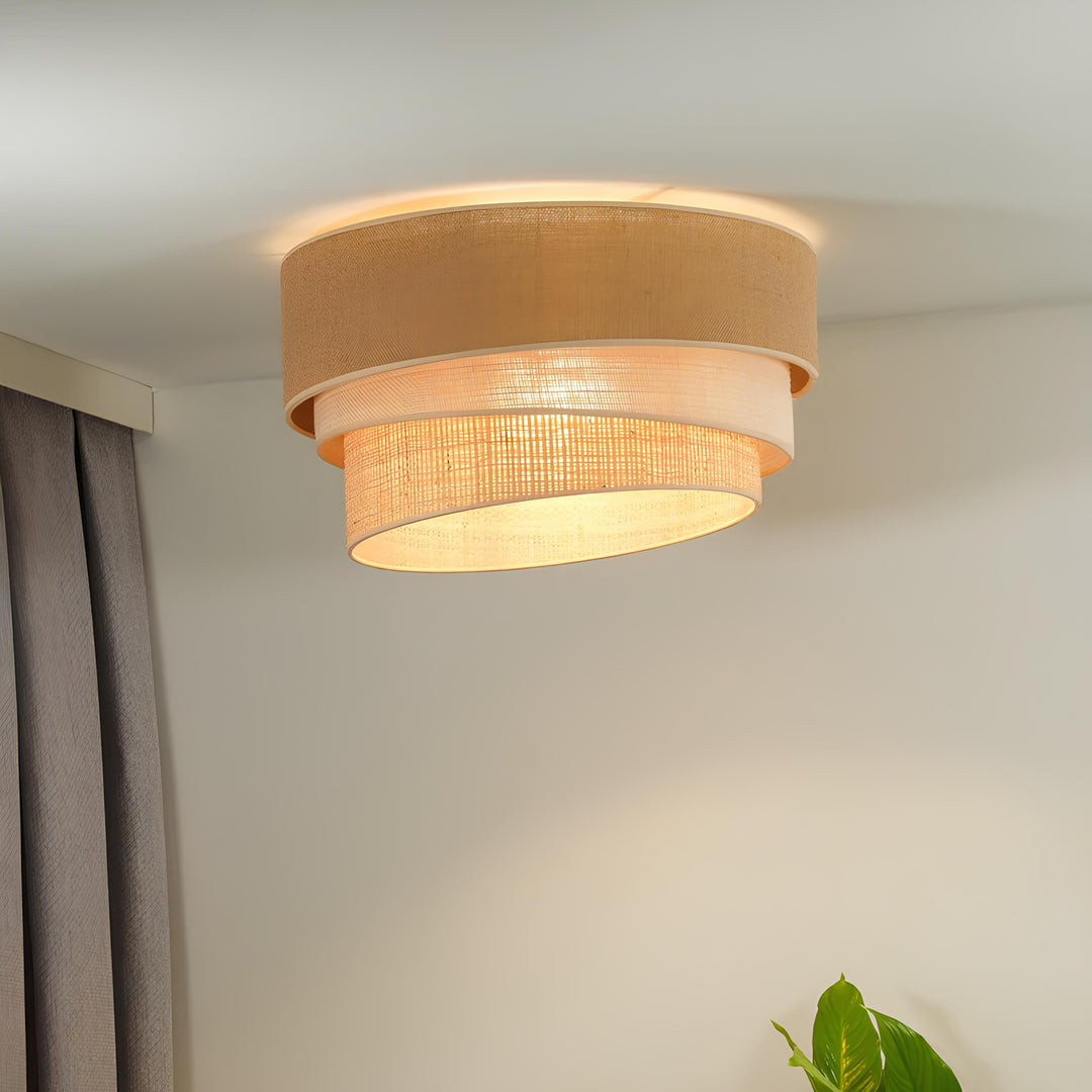 Jute Ceiling Flush Mount Lamp - Rulkia