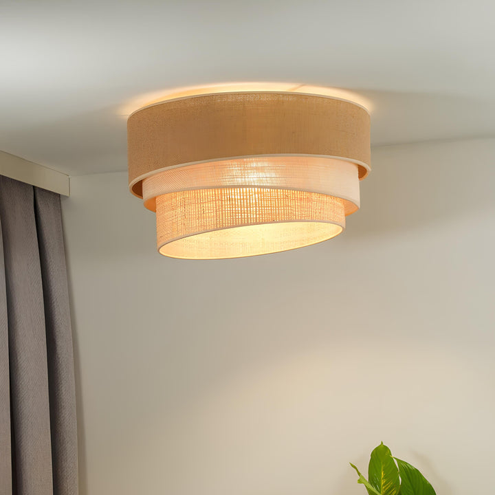 Jute Ceiling Flush Mount Lamp - Rulkia