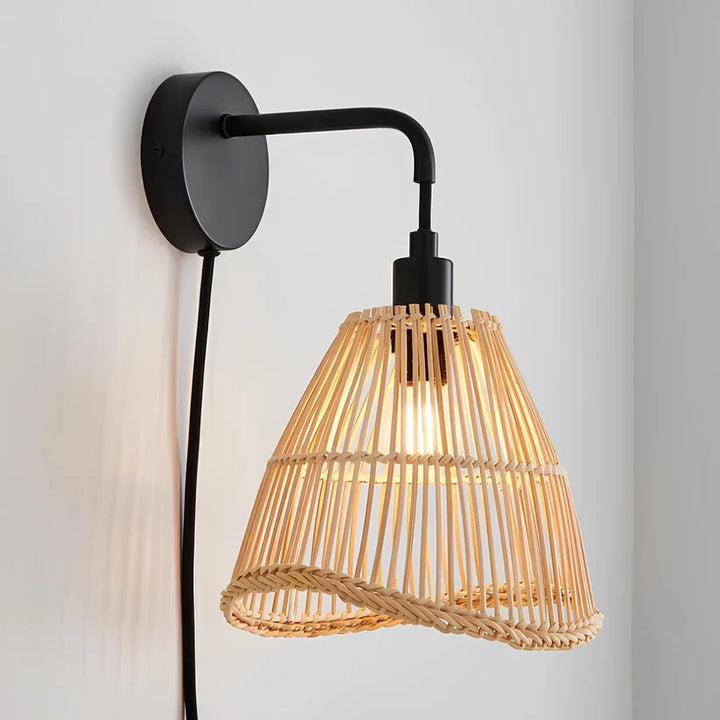 Wicker Wall Light for Living Room | Cane Wall Lamp - Drydenshireby