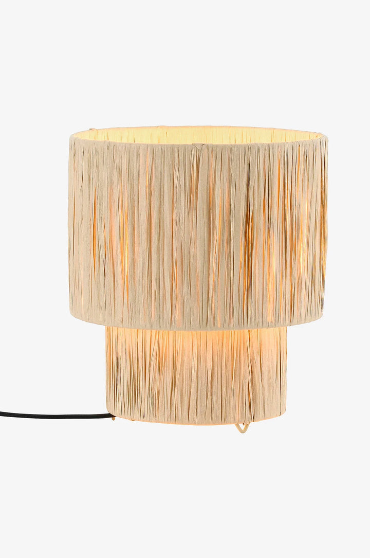 Rattan Table Lamp for Living Room | Bamboo Bedside Lamp - Zaleon