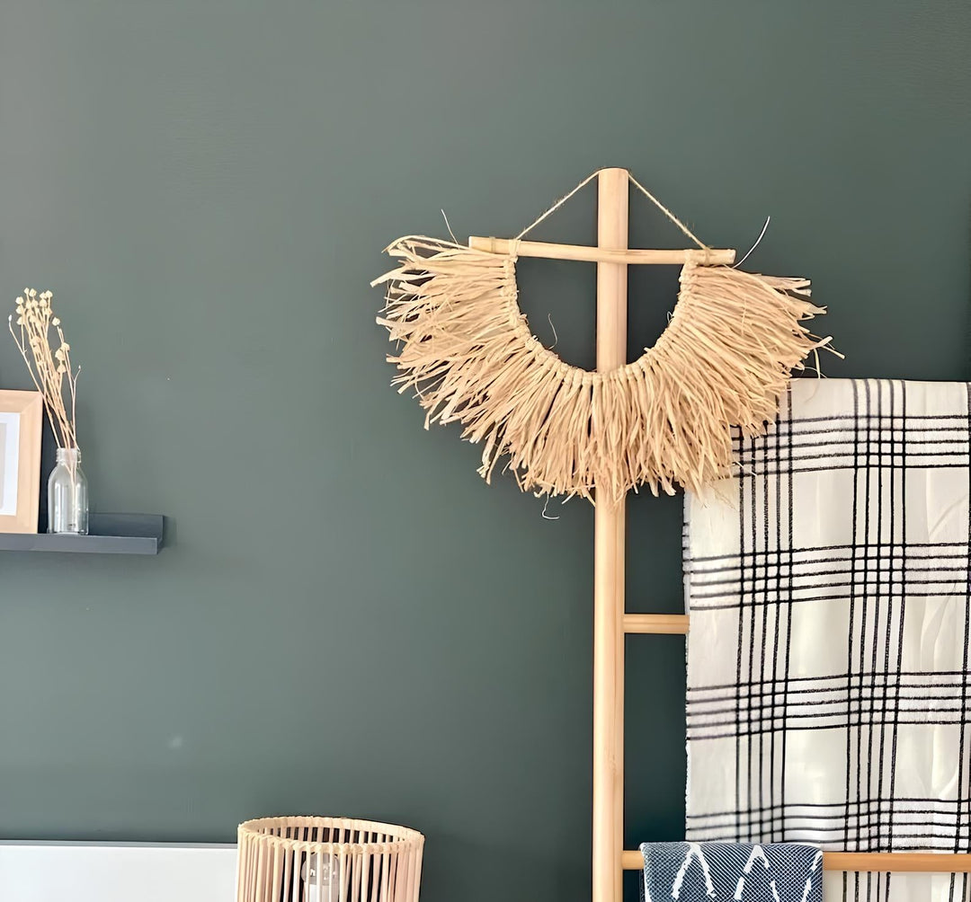 Wicker Wall Basket | Rattan Wall Decor | Bamboo Basket Decor - Kimaya - Luxury Rattan Handicrafts 
