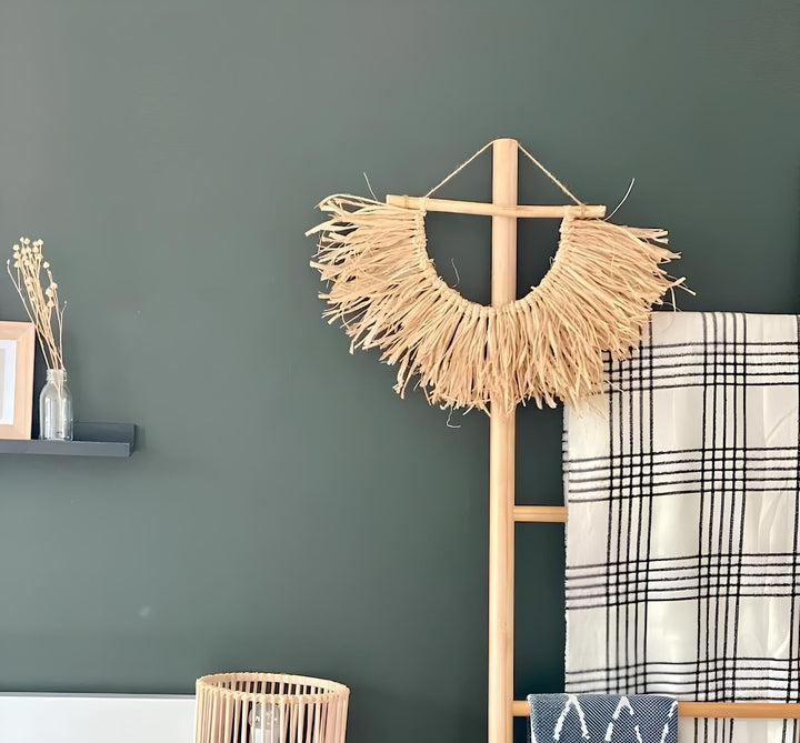 Wicker Wall Basket | Rattan Wall Decor | Bamboo Basket Decor - Kimaya - Luxury Rattan Handicrafts 
