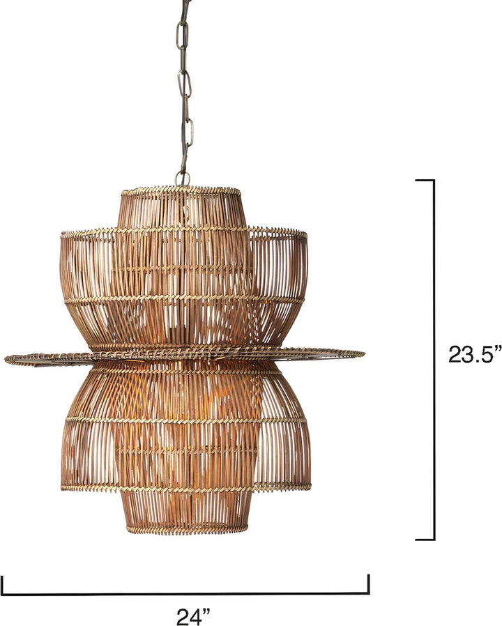 Wicker Hanging Light for Hallway | Rattan Pendant Lamp - Riab