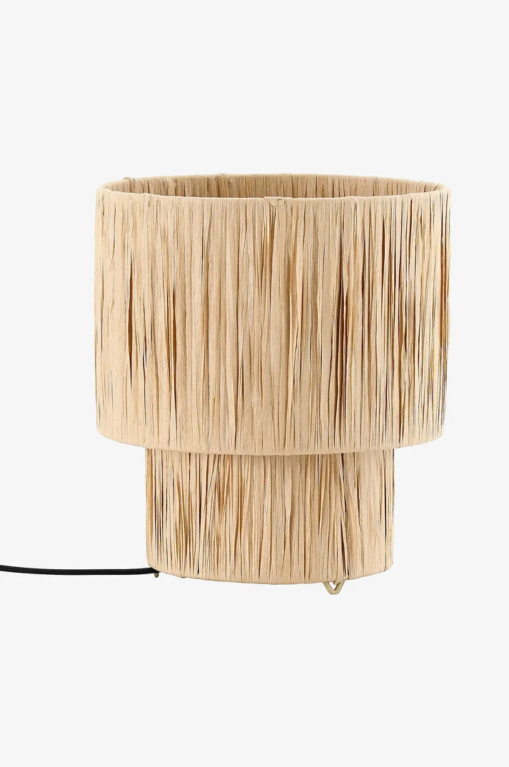Rattan Table Lamp for Living Room | Bamboo Bedside Lamp - Zaleon