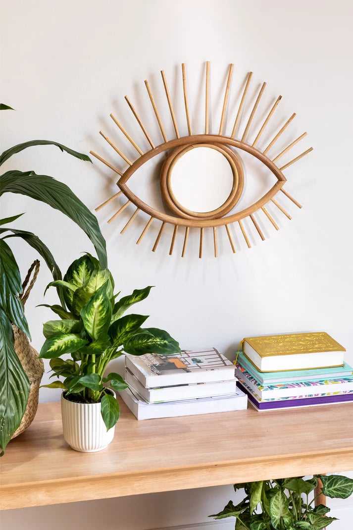 Rattan Wall Mirror for Hallway | Bamboo Decorative Mirror - Mirai
