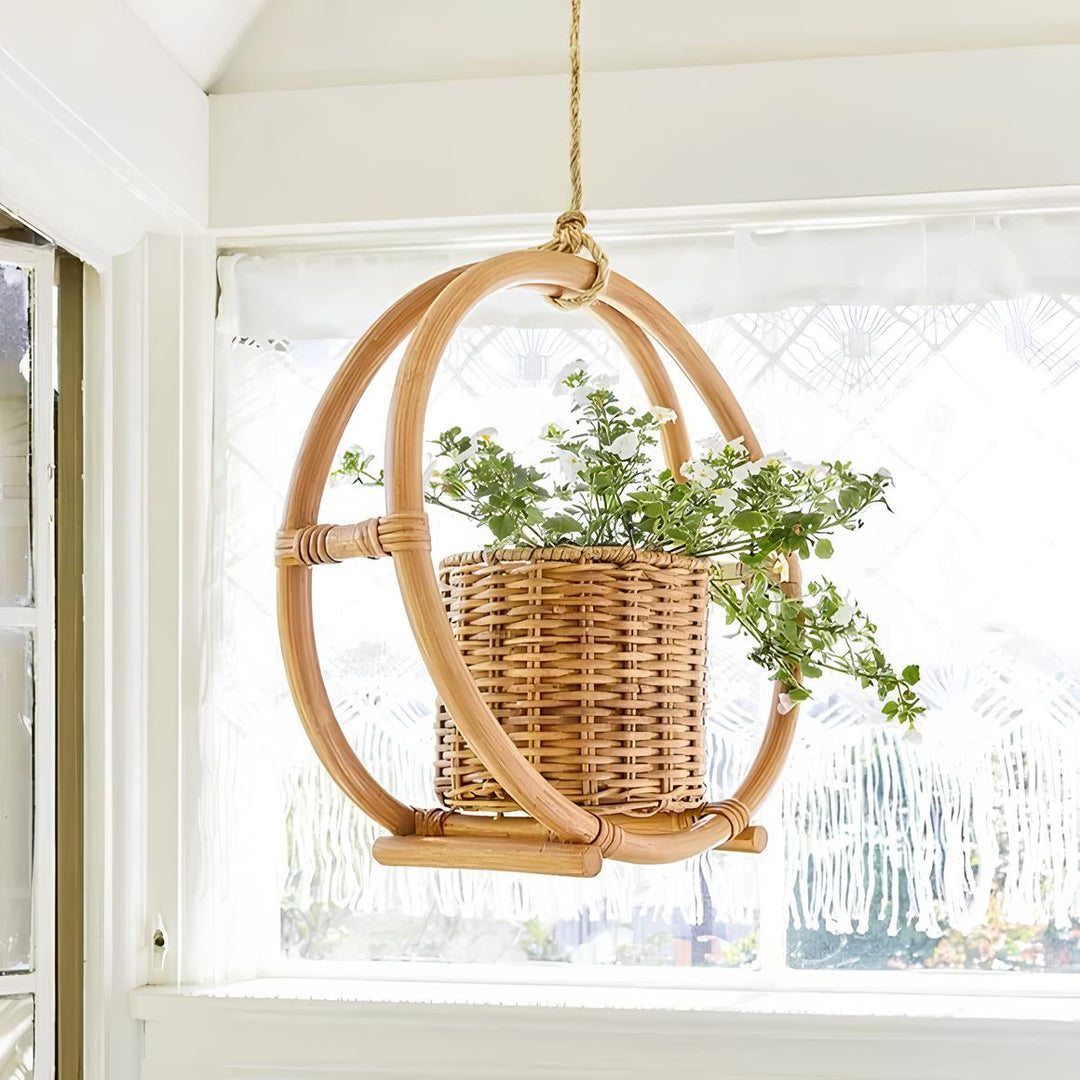 Rattan Hanging Plant Pots | Cane Hanging Flower Pots | Bamboo Hanging Planters - Ishita by Luxury Rattan Handicrafts 