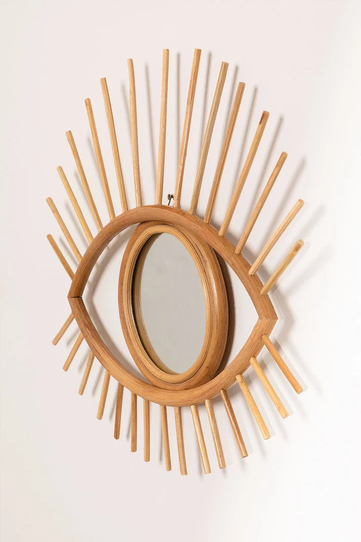 Rattan Wall Mirror for Hallway | Bamboo Decorative Mirror - Mirai