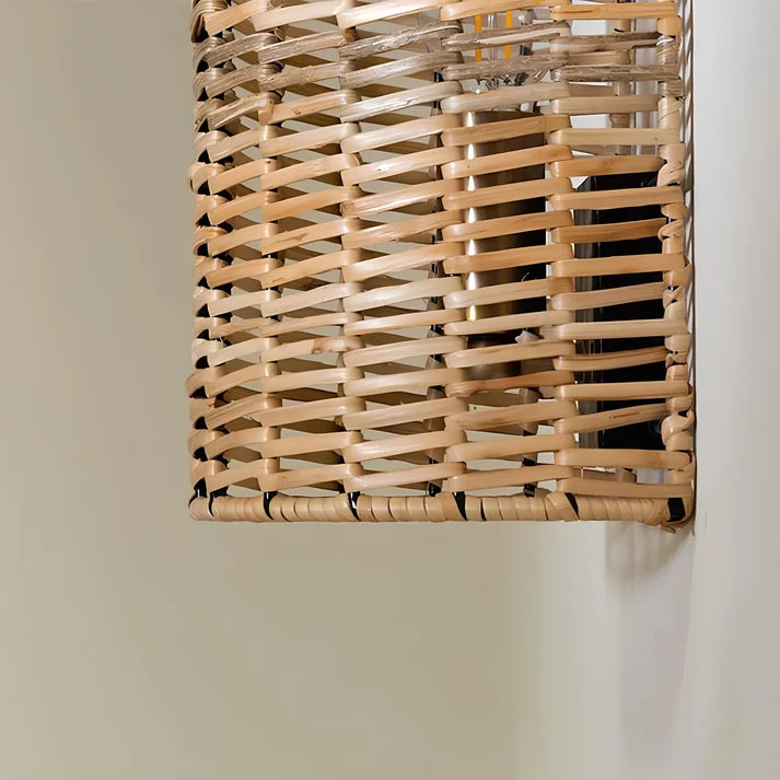 Rattan Wall Sconce for Bedroom | Bamboo Wall Light - Larisa