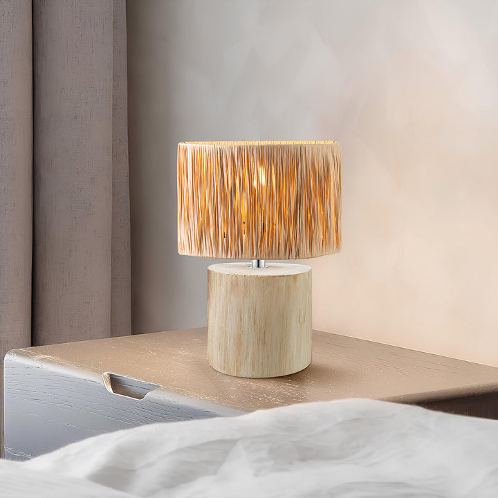 Rattan & Bamboo Table Lamp for Bedroom | Handmade - Larisa