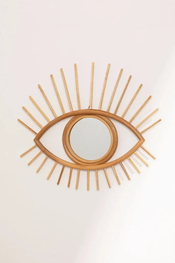 Rattan Wall Mirror for Hallway | Bamboo Decorative Mirror - Mirai