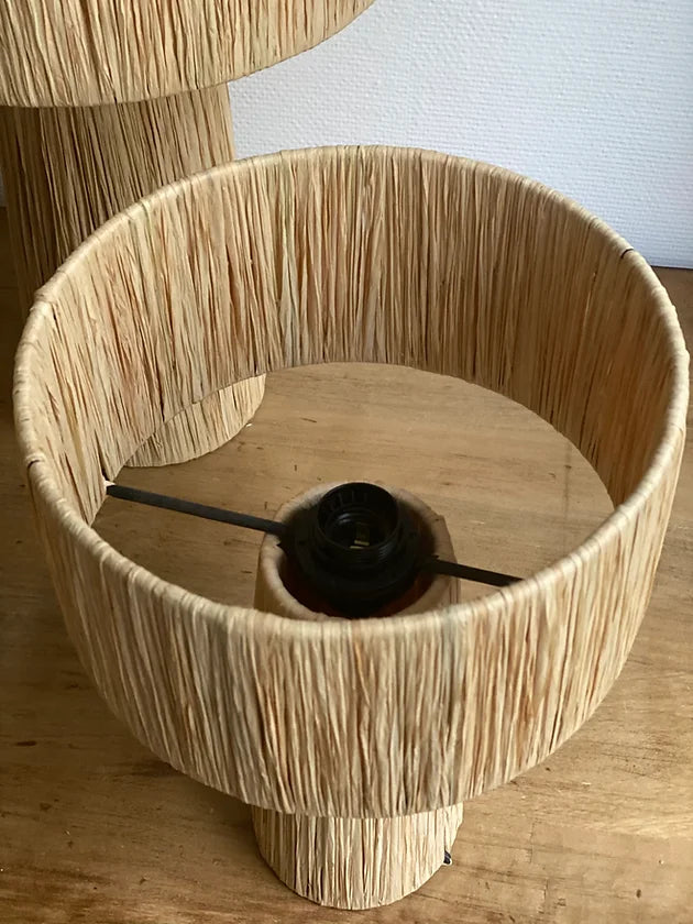 Rattan Table Lamp for Living Room | Bamboo Bedside Lamp - Yvette