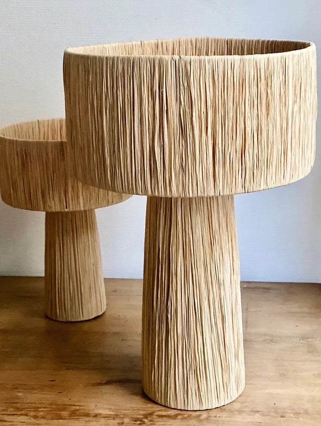 Rattan Table Lamp for Living Room | Bamboo Bedside Lamp - Yvette