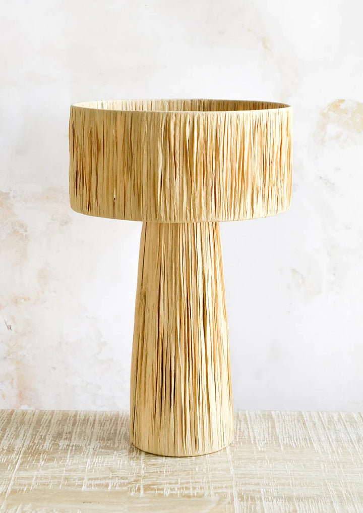 Rattan Table Lamp for Living Room | Bamboo Bedside Lamp - Yvette