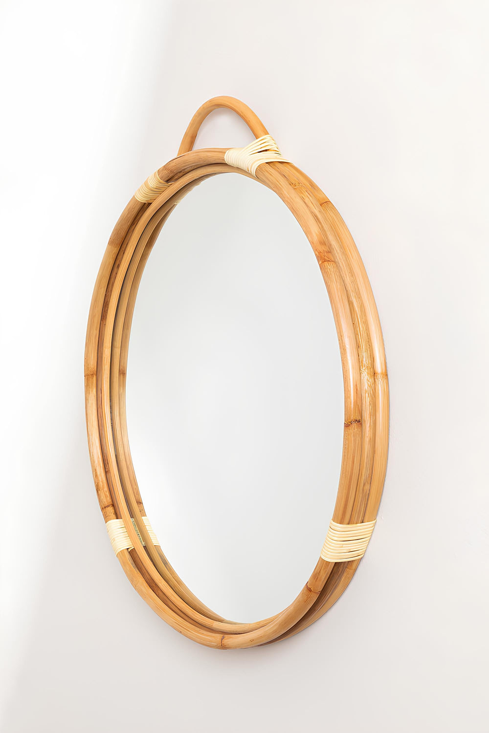 Bamboo Wall Mirror for living room | Cane Wall Mirror | Rattan Mirror - Navya - Luxury Rattan Handicrafts 