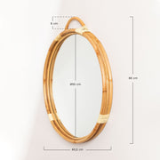 Bamboo Wall Mirror for living room | Cane Wall Mirror | Rattan Mirror - Navya - Luxury Rattan Handicrafts 
