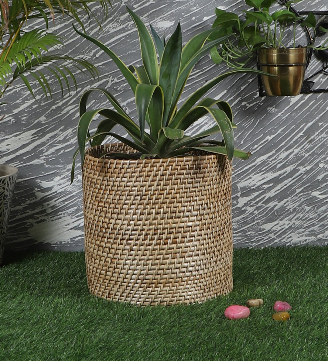 Rattan Planter | Cane Laundry Bin | Bamboo toy Storage - Mirai by Luxury Rattan Handicrafts 