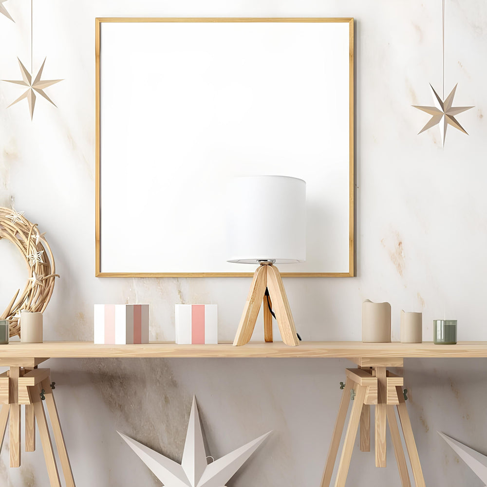 Rattan Table lamp for Living room | Bamboo Bedside table lamp | Cane Table lamp - Mahika by Luxury Rattan Handicrafts 