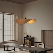 Handwoven Rattan Pendant Light for Living Room in Natural Bamboo