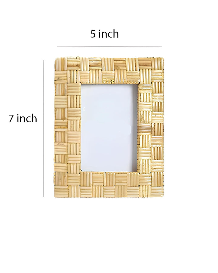 Rattan Photo Frame 4x6 Inch for Home - Bodine
