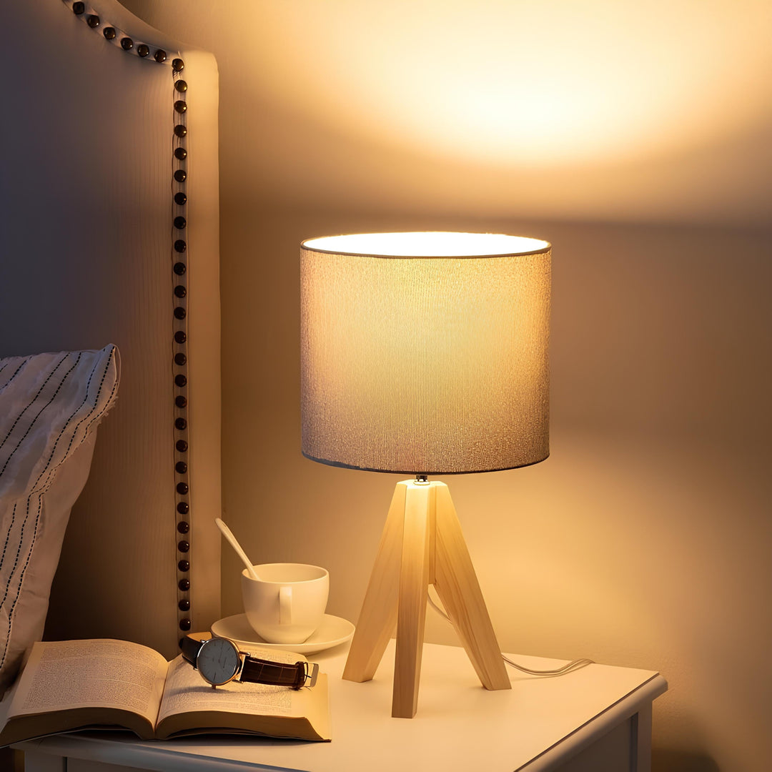 Rattan Table lamp for Living room | Bamboo Bedside table lamp | Cane Table lamp - Mahika by Luxury Rattan Handicrafts 