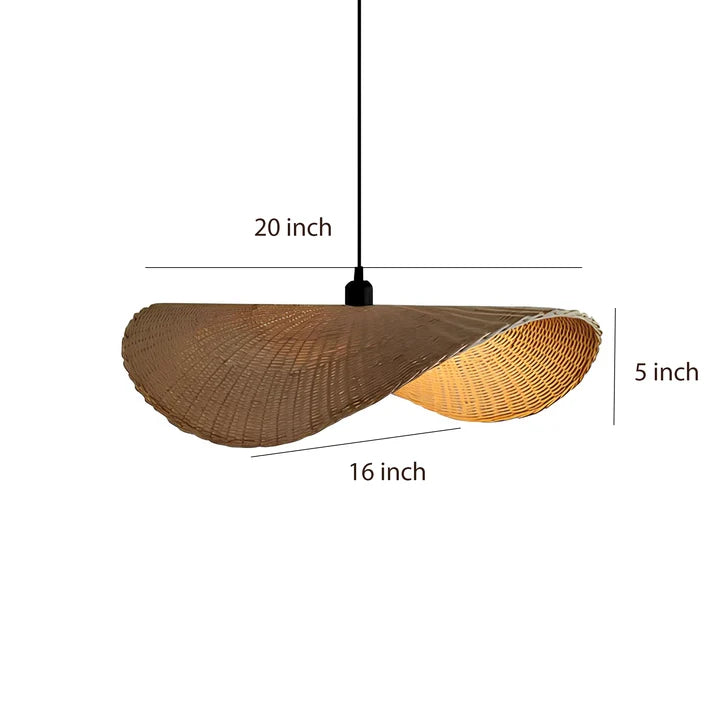 Rattan Hanging Light for Living Room | Bamboo Pendant Lamp - Baxton