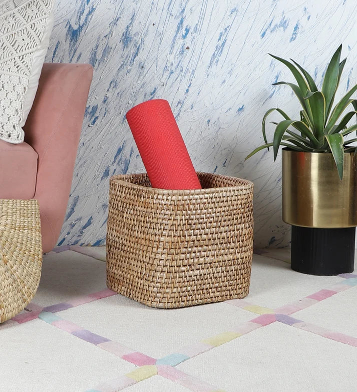 Rattan Planter 8" Dia x 8" H for Indoor - Hawthorn
