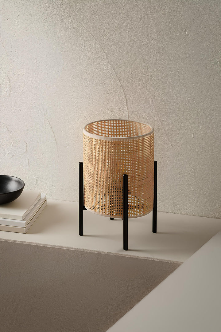 Rattan & Bamboo Table Lamp for Bedroom | Handmade - Mirai