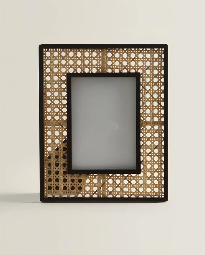 Rattan Photo Frame 4x6 Inch for Home - Zorionne