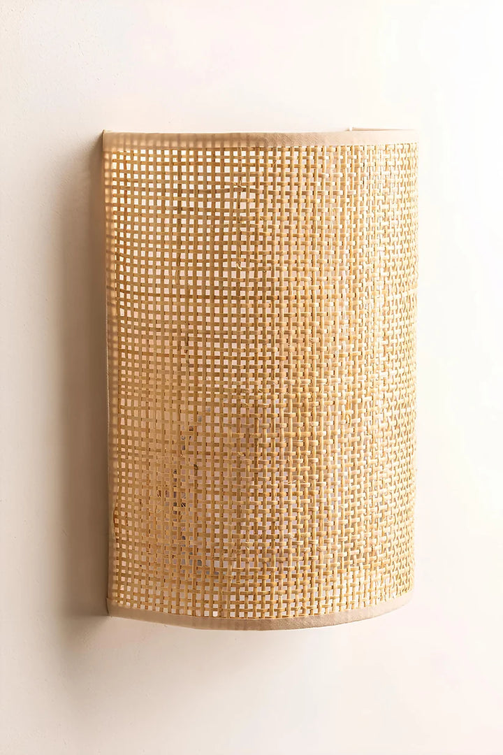 Wicker Wall Lamp for Kitchen | Cane Wall Light - Yaelen