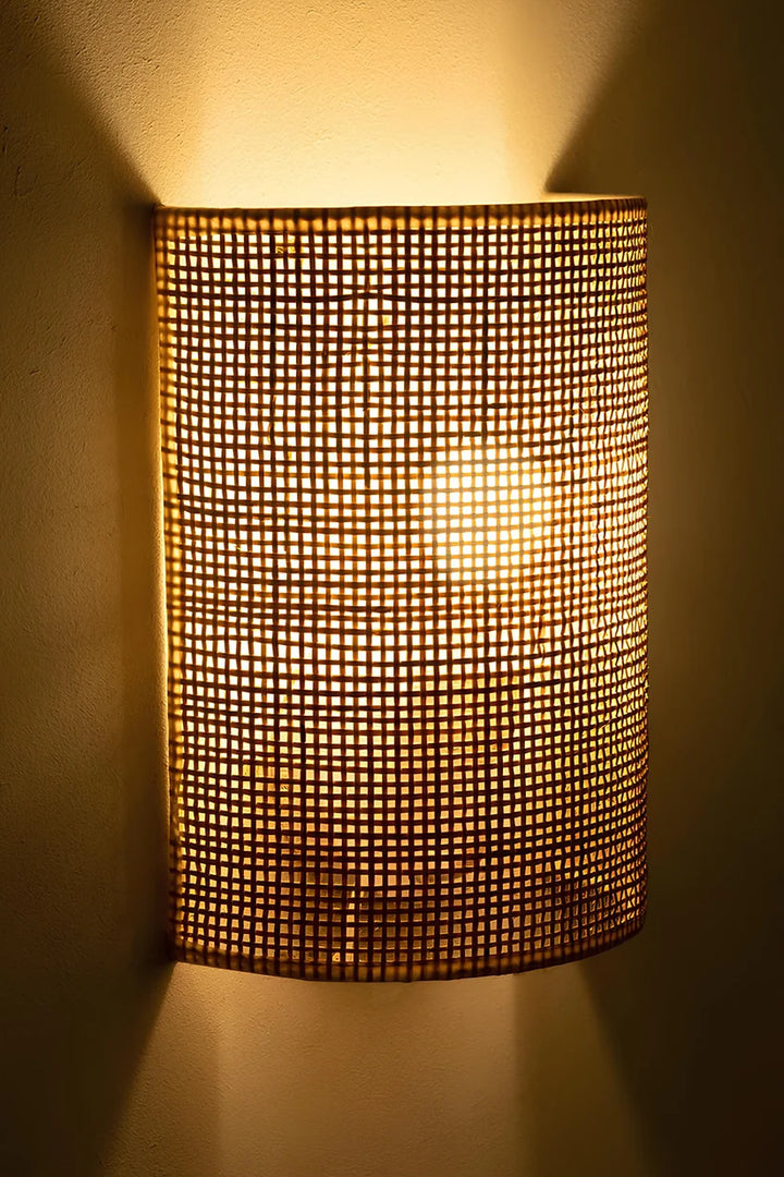 Wicker Wall Lamp for Kitchen | Cane Wall Light - Yaelen