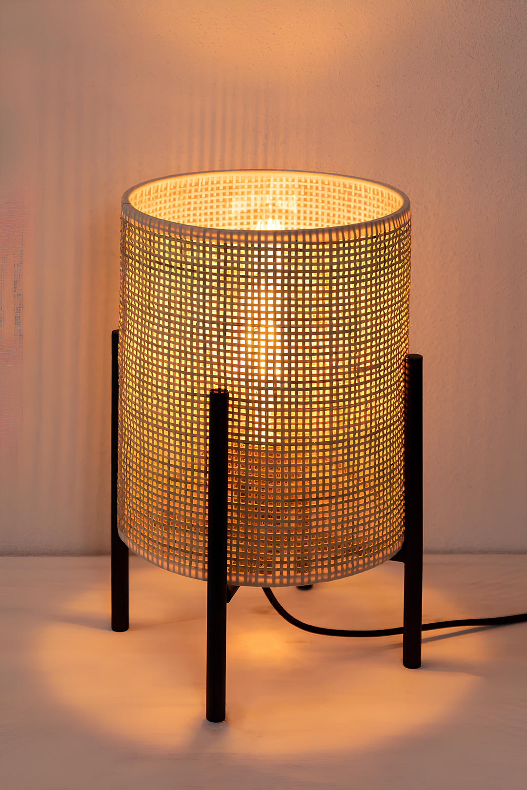 Rattan & Bamboo Table Lamp for Bedroom | Handmade - Mirai