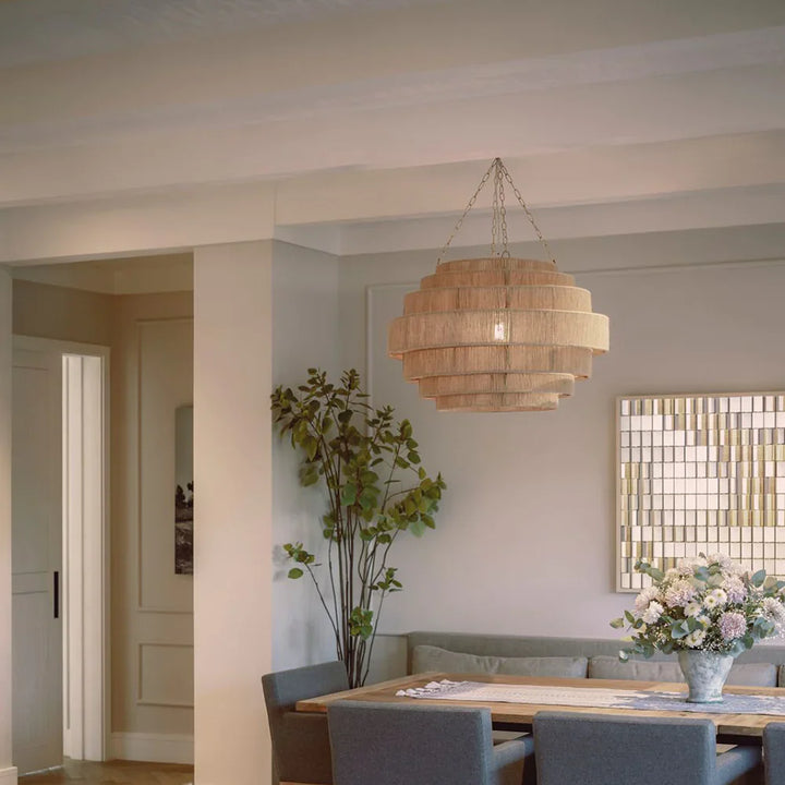 Bamboo Hanging Light for Staircase | Rattan Pendant Lamp - Zeal