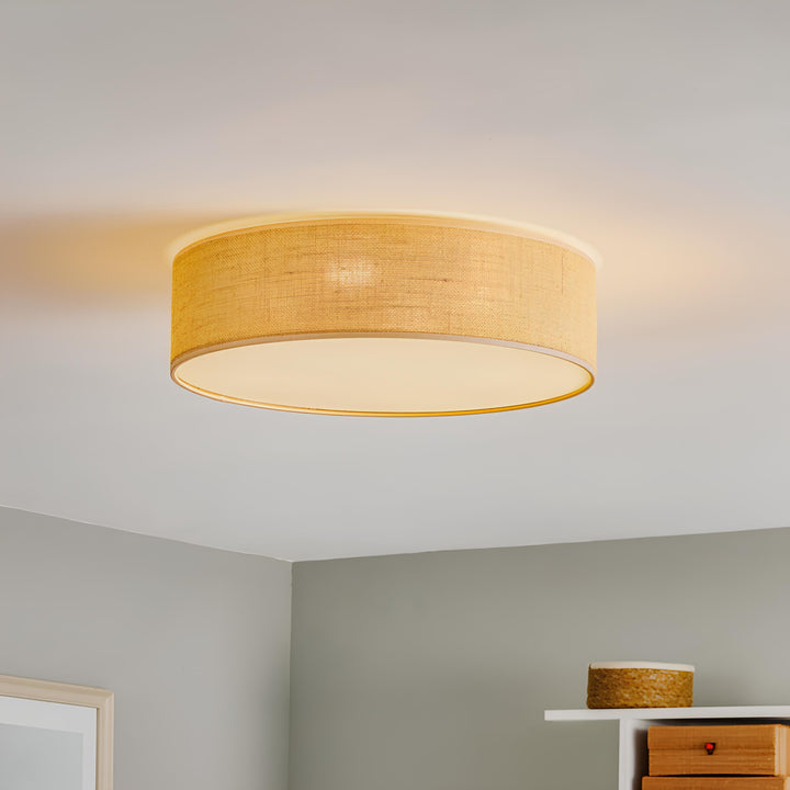 Jute Ceiling Flush Mount Lamp - Subhana