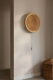 Rattan Wall Lamp for Bedroom | Cane Wall Sconce - Rebecca