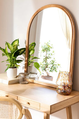 Rattan Wall Mirror for Living Room - Lirien