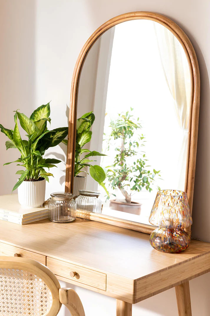 Rattan Wall Mirror for Living Room - Lirien
