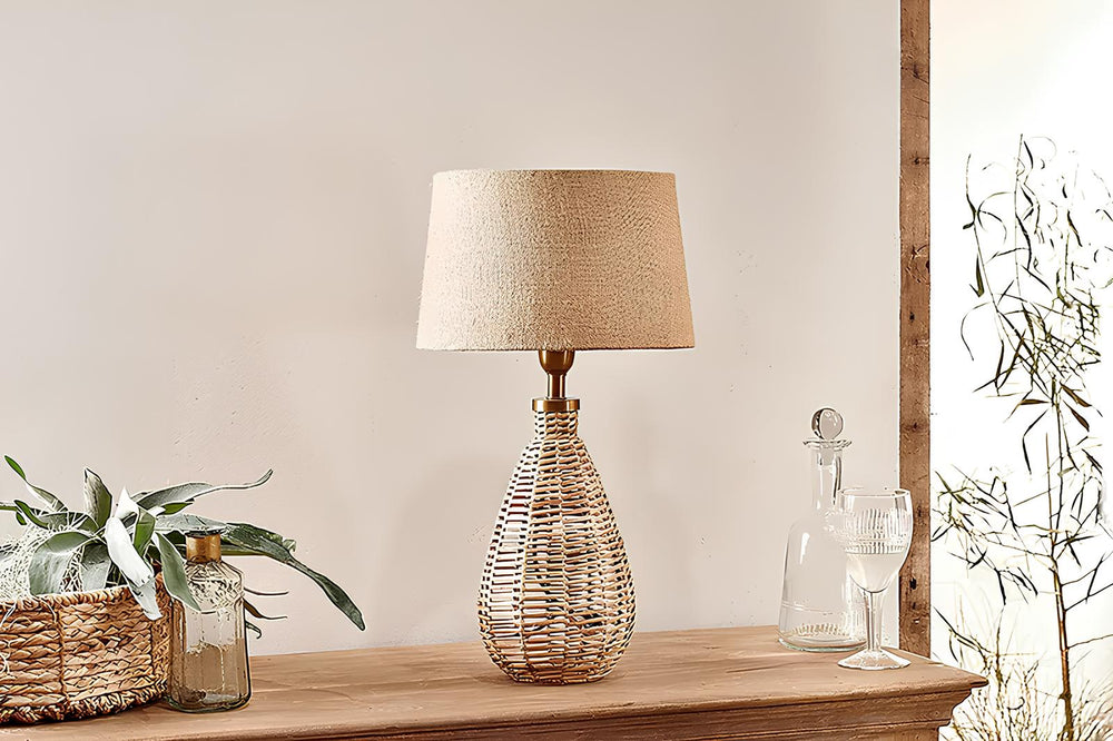 Rattan & Bamboo Cane Table Lamp - Navya
