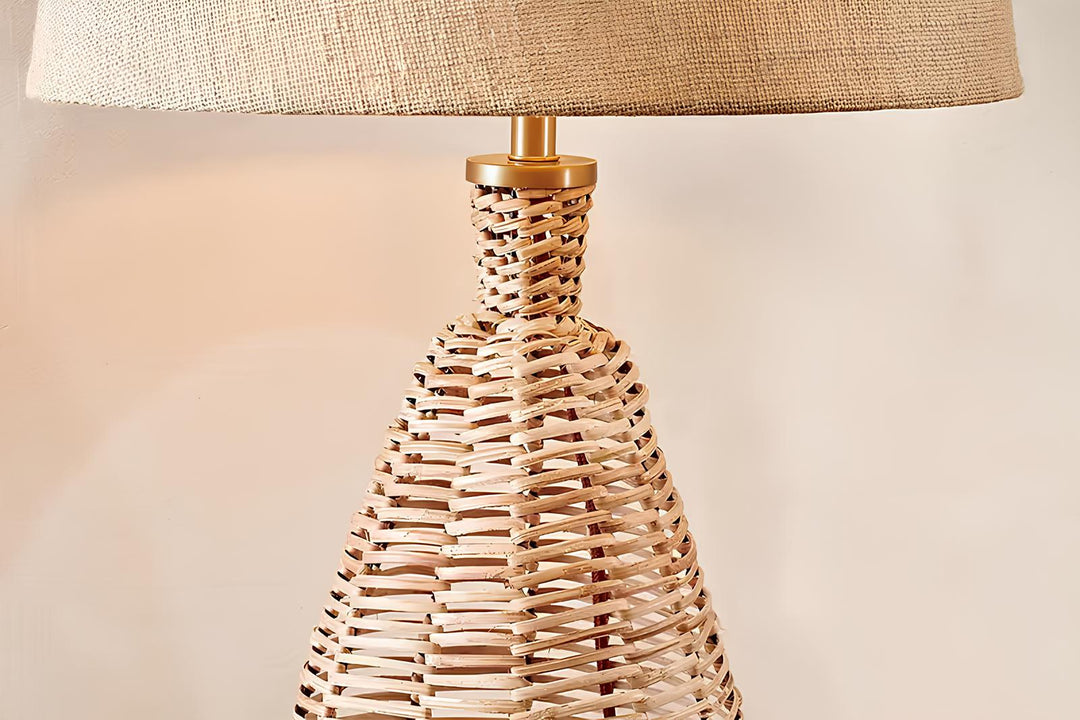 Rattan & Bamboo Cane Table Lamp - Navya