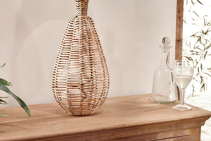 Rattan & Bamboo Cane Table Lamp - Navya